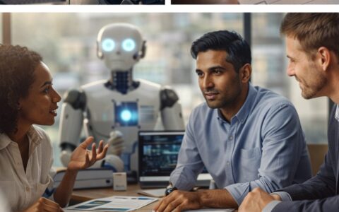 جلسه تصمیمگیری تیمی در کنار هوش مصنوعی؛ نماد رهبری اخلاقی در عصر AI | RareImpactGlobal